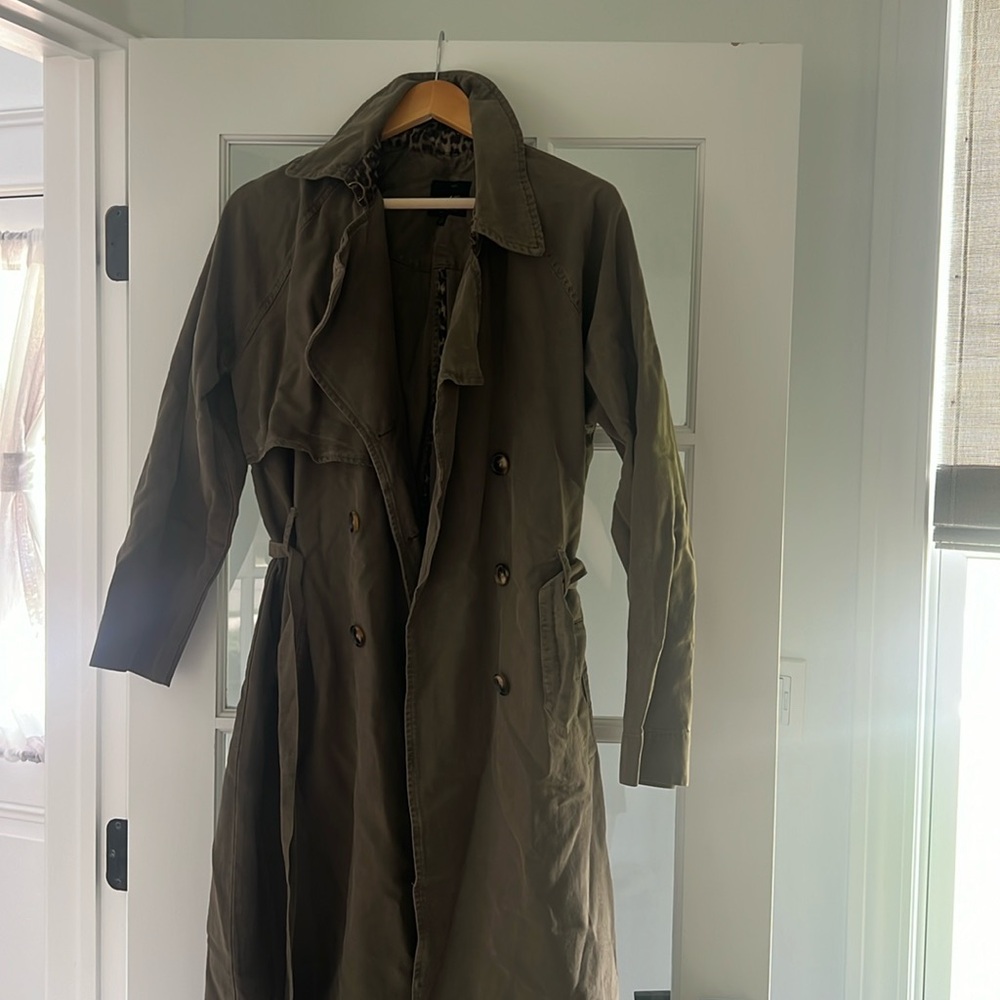 Like New Lucky Brand Hunter Green trench